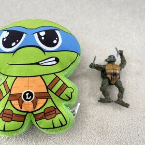 TMNT Playmates 1990 Movie Leonardo Action Figure  Plushy Pillow